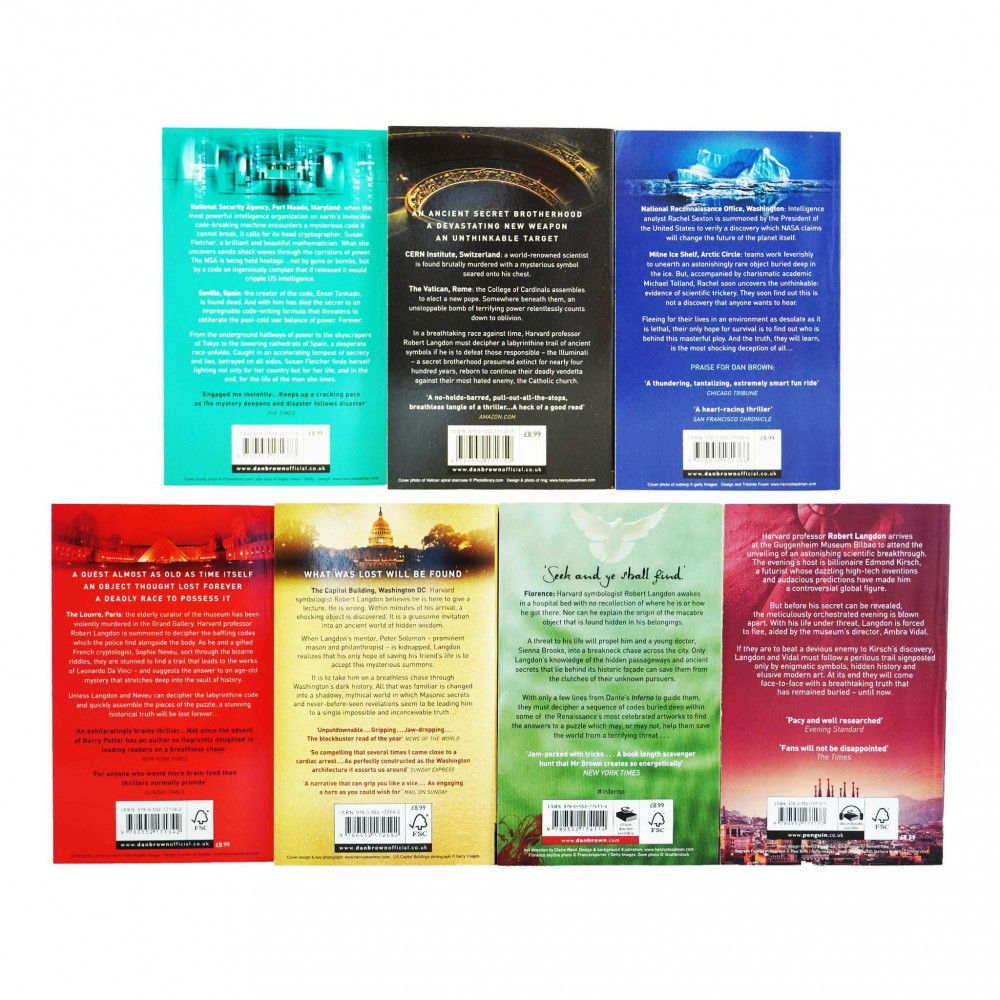 Robert Langdon Series Collection 7 Books Set By Dan Brown (Angels And